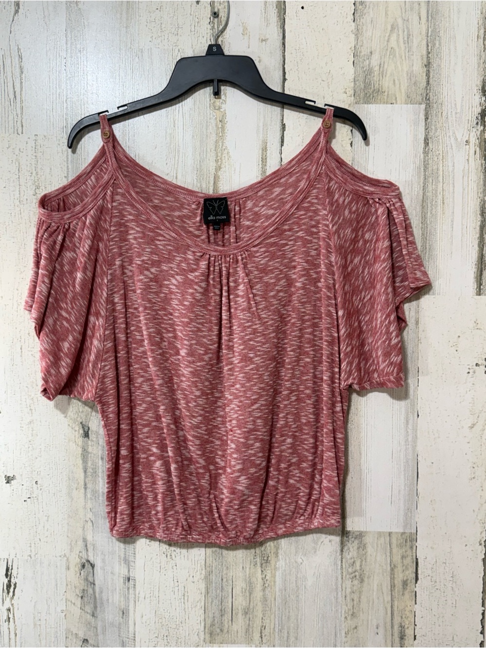 Ella Moss Rose Marled Cold-Shoulder Tee